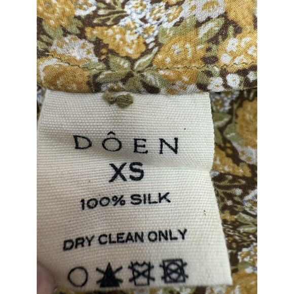 Doen Laurel Silk Maxi Dress Autumn Floral Print 100% Silk XS Boho Cottagecore - Picture 7 of 7